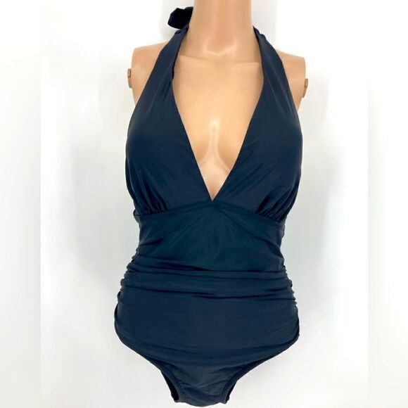 NWT DKNY Black One-Piece Swimsuit Size M/10 - Picture 3 of 12